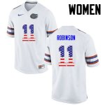 Women's Florida Gators #11 Demarcus Robinson NCAA Nike White USA Flag Fashion Authentic Stitched College Football Jersey NCK3462GA